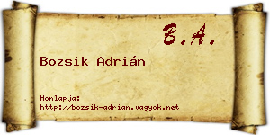 Bozsik Adrián névjegykártya